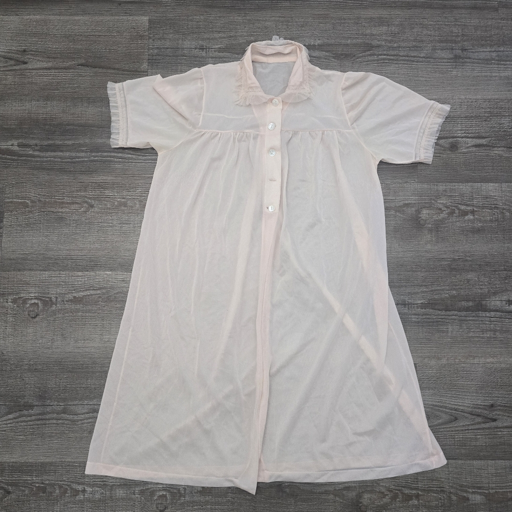 Vintage pink sheer night gown- see measurements for price